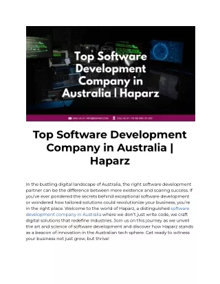 Top Software Development Company in Australia _ Haparz