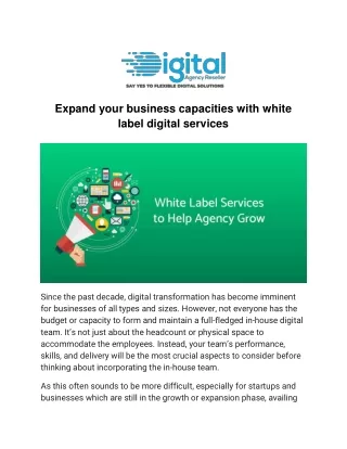 Expand your business capacities with white label digital services