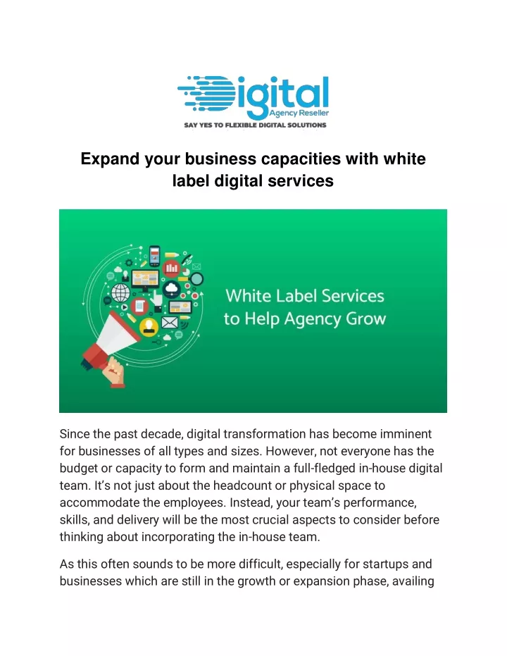 expand your business capacities with white label