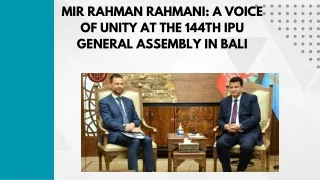 mir rahman rahmani a voice of unity at the 144th