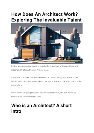 How Does An Architect Work Akhtar Rasool Architects