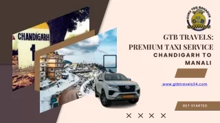 Fast and Safe Taxi Rides from Chandigarh to Manali