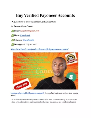 Buy Verified Payoneer Accounts