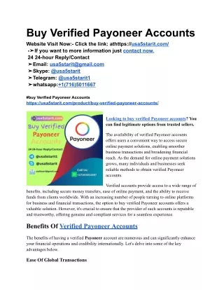 Buy Verified Payoneer Accounts75785