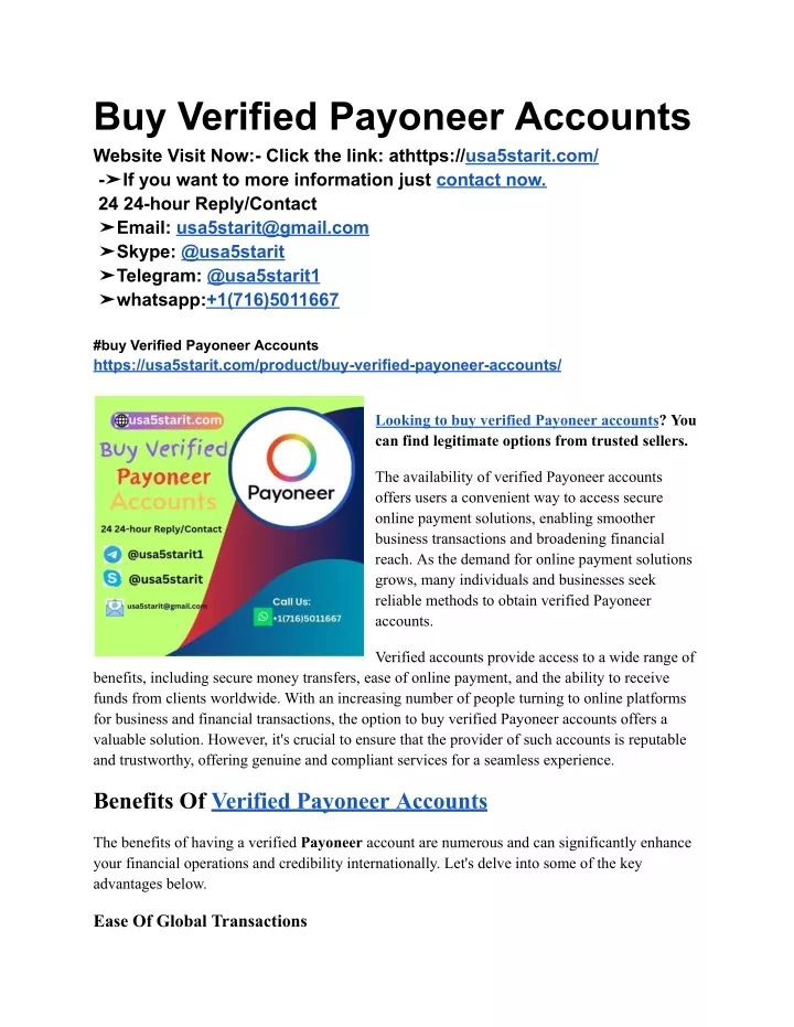 buy verified payoneer accounts website visit