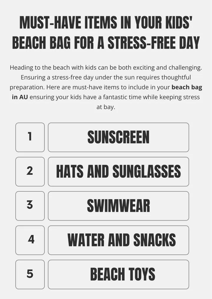 must have items in your kids beach