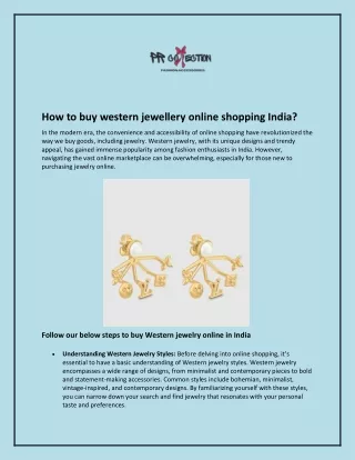 How to buy western jewellery online shopping India