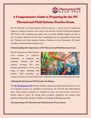 A Comprehensive Guide to Preparing for the PE Thermal and Fluid Systems Practice Exam