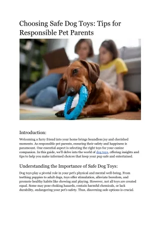 Choosing Safe Dog Toys_ Tips for Responsible Pet Parents
