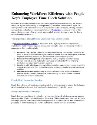 employee time clock solution