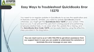 Must follow guide if Getting QuickBooks Error 15270