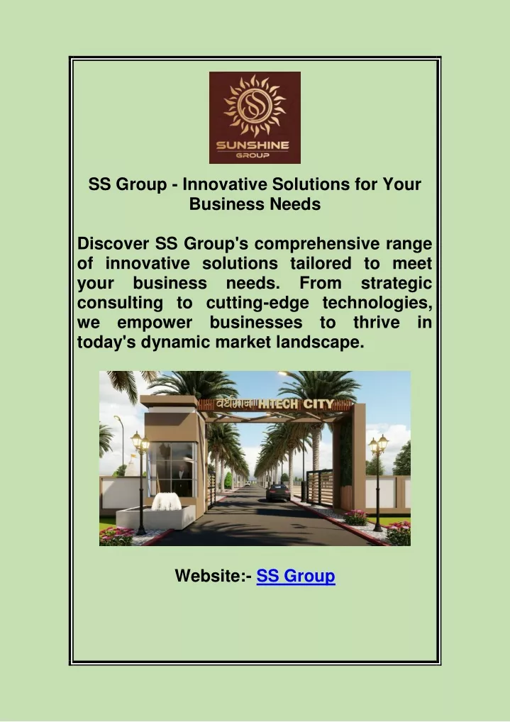 ss group innovative solutions for your business