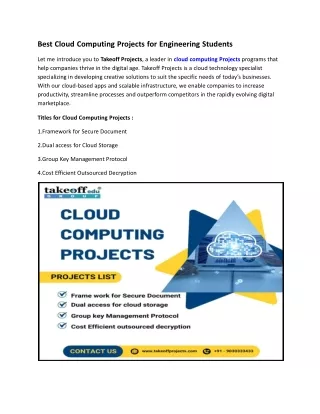 Best Cloud Computing Projects for Engineering Students