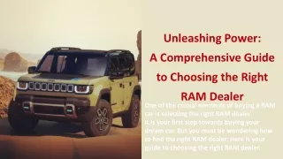 Unleashing Power: A Comprehensive Guide to Choosing the Right RAM Dealer