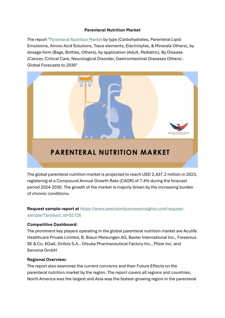 parenteral nutrition market
