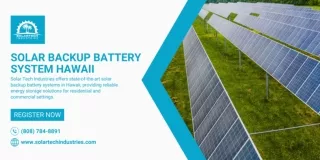 Solar Backup Battery System Hawaii