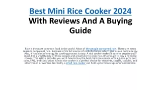 best mini rice cooker 2024 with reviews and a buying guide