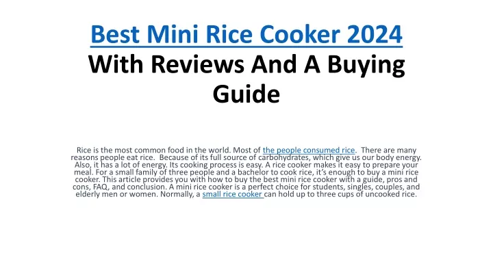best mini rice cooker 2024 with reviews and a buying guide