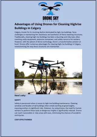Advantages of Using Drones for Cleaning Highrise Buildings in Calgary