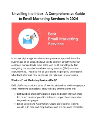 Email marketing services