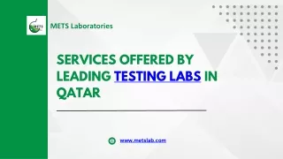 Services Offered by Leading Testing Labs in Qatar