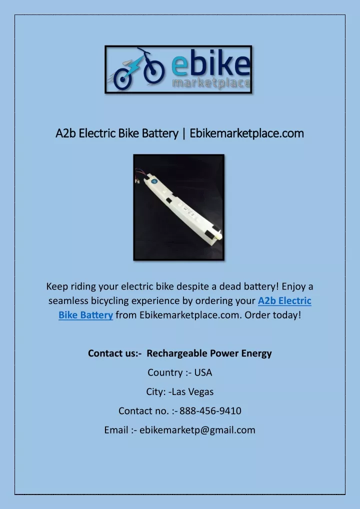 a2b electric bike battery ebikemarketplace