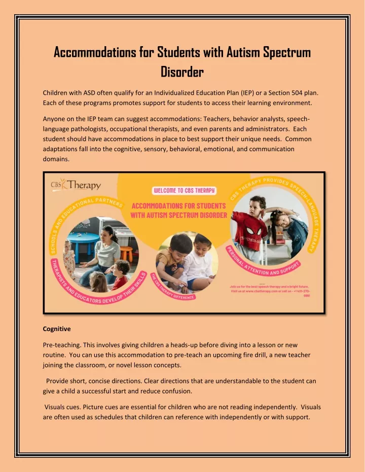 essay writing accommodations for students with autism spectrum