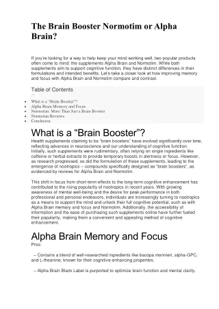 Normotim with Lithium Ascorbate or Alpha Brain. Your Path to Comprehensive Mental Wellness