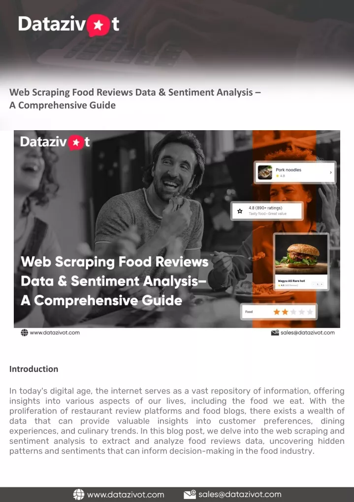 web scraping food reviews data sentiment analysis