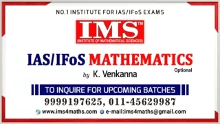 Mathematics Optional Mains Test Series 2024 by IMS4Maths