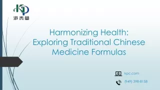Traditional Chinese Medicine Formulas