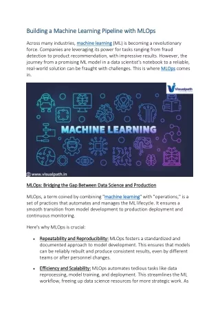 Machine Learning Training in Ameerpet | MLOps Online Training