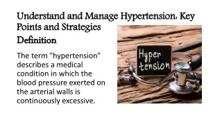 Understand and Manage Hypertension: Key Points and Strategies