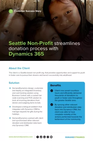 Dynamics 365 Implementation for Seattle Non-Profit - Case Study