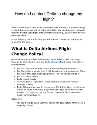 How do I contact Delta to change my flight?