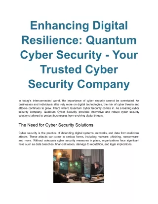 Enhancing Digital Resilience_ Quantum Cyber Security - Your Trusted Cyber Security Company