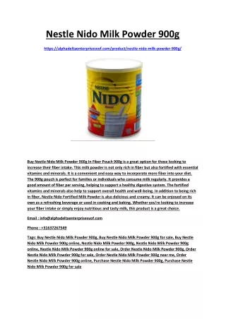Nestle Nido Milk Powder 900g