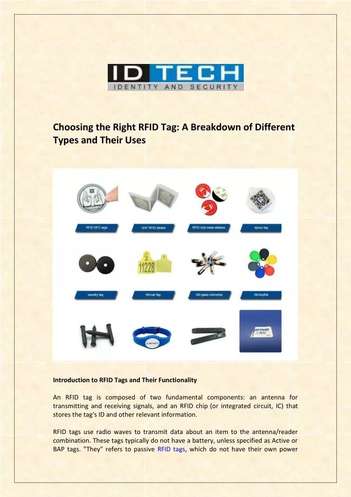 PPT - Choosing The Right RFID Tag: A Breakdown Of Different Types And ...