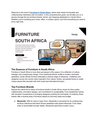 Top Furniture in South Africa |Hoop Furniture