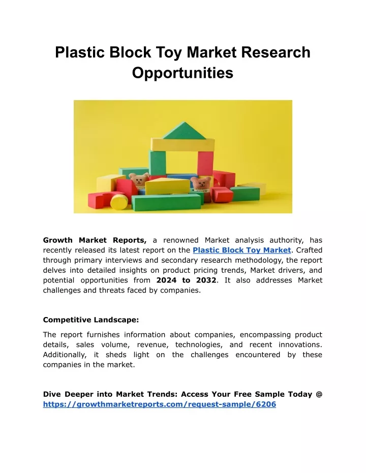 plastic block toy market research opportunities