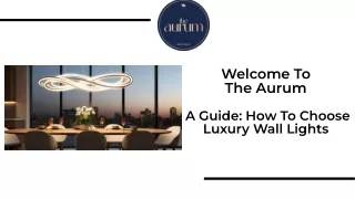 Perfect Luxury Wall Lights | The Aurum