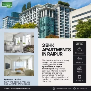 3 BHK Apartments in Raipur Chhattisgarh 642