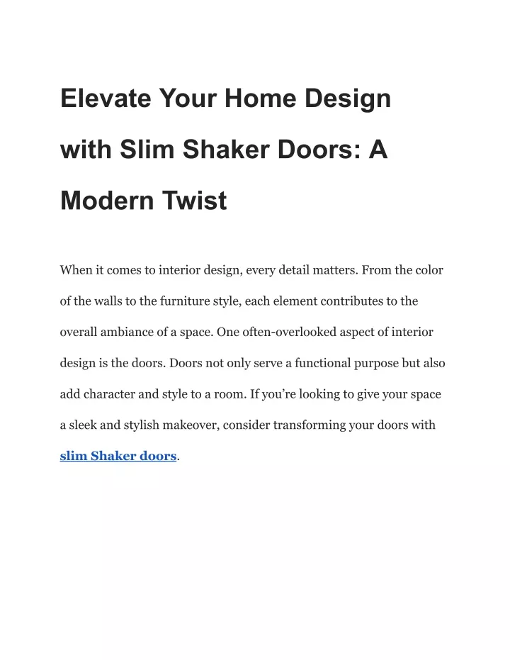 elevate your home design