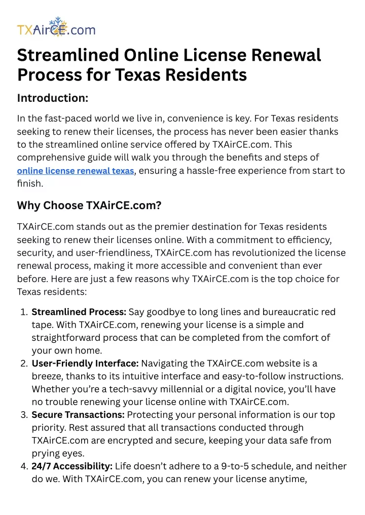 streamlined online license renewal process