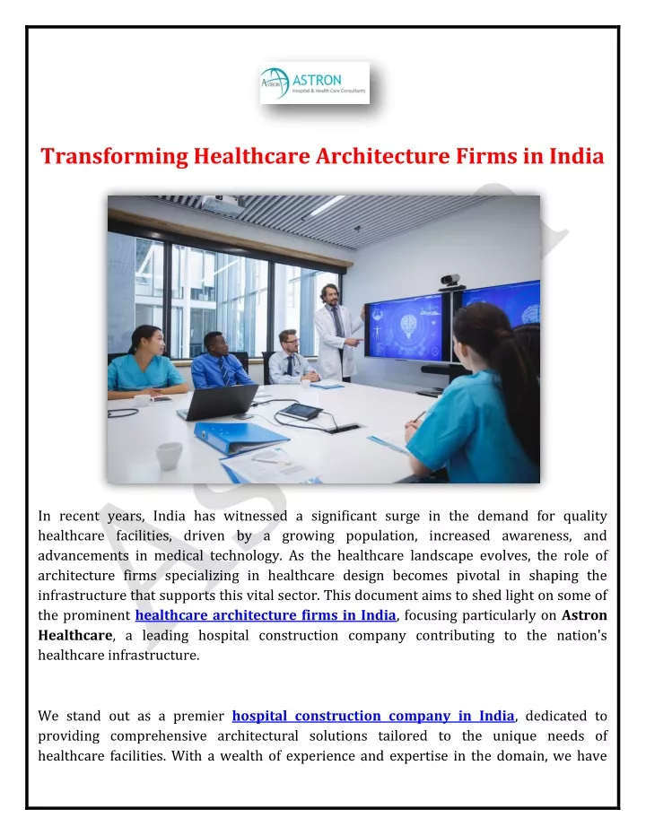 transforming healthcare architecture firms