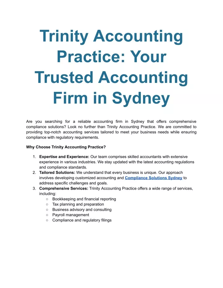trinity accounting practice your trusted