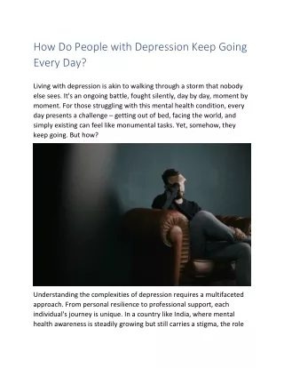 How Do People with Depression Keep Going Every Day