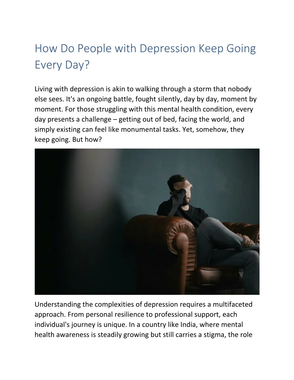 PPT - How Do People with Depression Keep Going Every Day PowerPoint ...