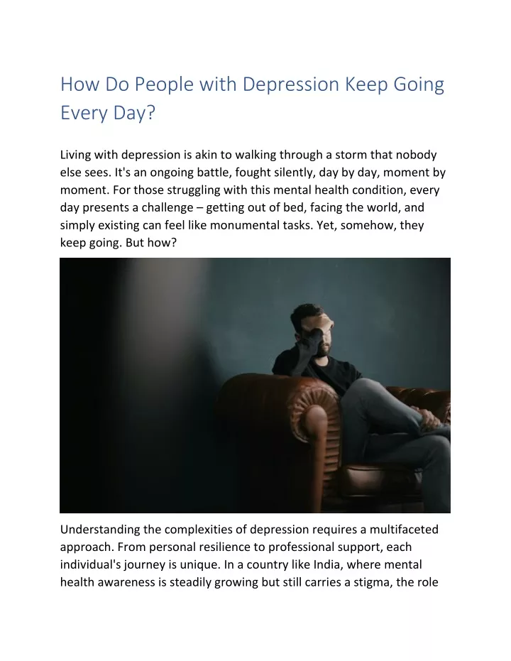 how do people with depression keep going every day