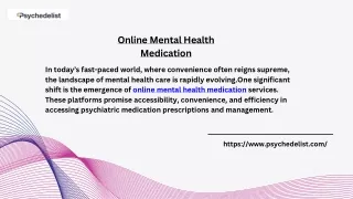 Safe and Reliable Online Mental Health Medication